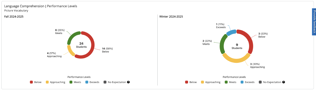 Language Comprehension Performance Levels forPicture Vocabulary module. 